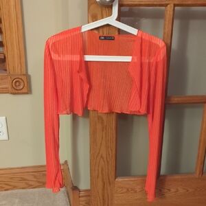 Zara Vibrant Orange Crop Top